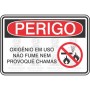 Perigo - oxigênio em uso não fume nem   provoque chamas